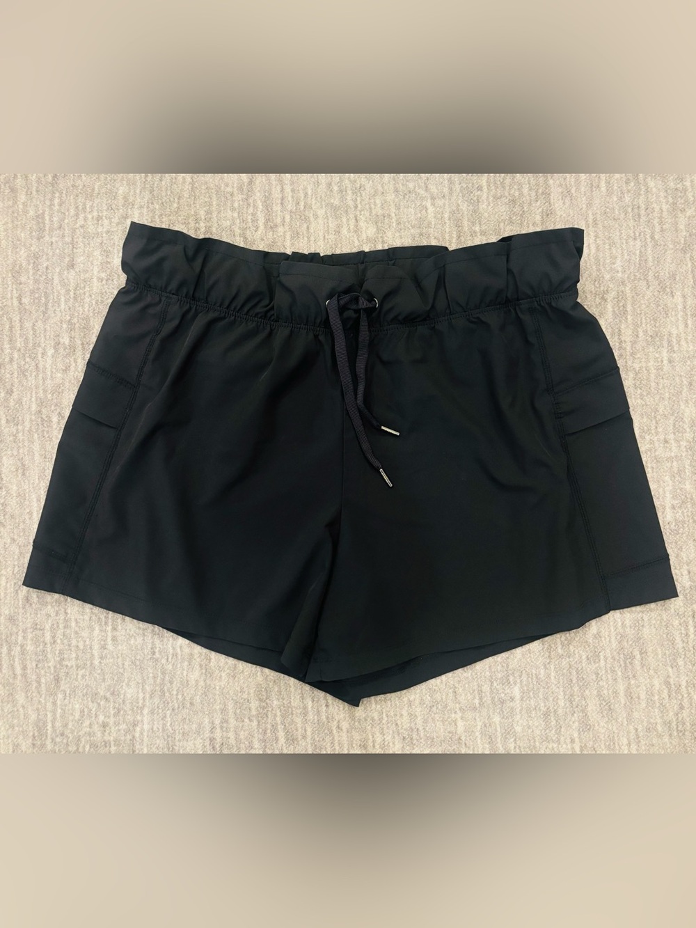 Women's Black Drawstring Athletic Shorts